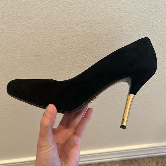 Prada Milano 37.5 Heels Black Suede - Picture 10 of 15